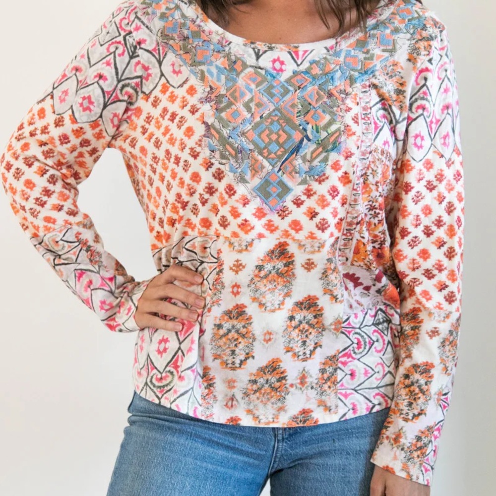 Sundance Multicolor Patterned Top Embroidered - image 1
